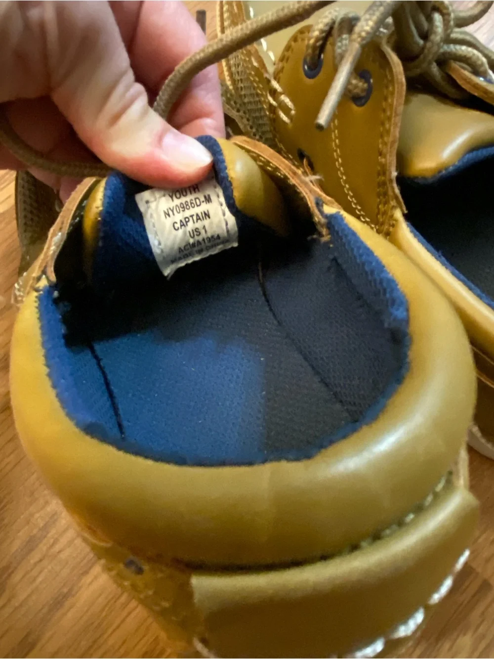 Boys Brown Boat Shoes Lace Up Mesh